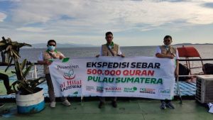 Kloter 1 Tim Ekspedisi Sebar Wakaf Quran Sumatera Sampai di Bakauheni