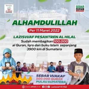 100.000 Al Quran, Buku Islam, & Iqra Tersalurkan untuk Sumatera