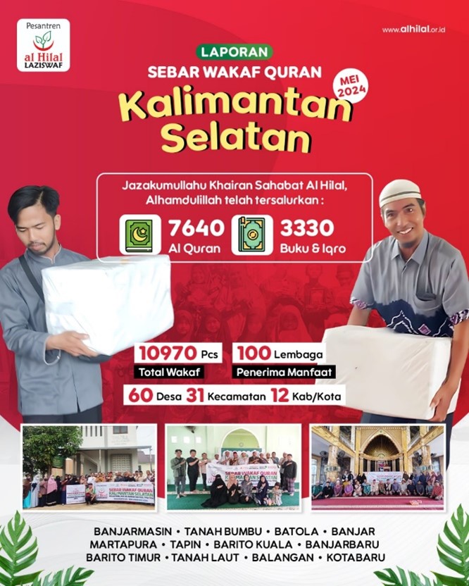 LAZISWAF Al Hilal Sukses Salurkan Ribuan Wakaf Quran ke Pelosok Kalimantan Selatan