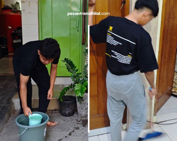 Suasana Tandzif Shobah Santri Pesantren Al Hilal 2 Panyileukan