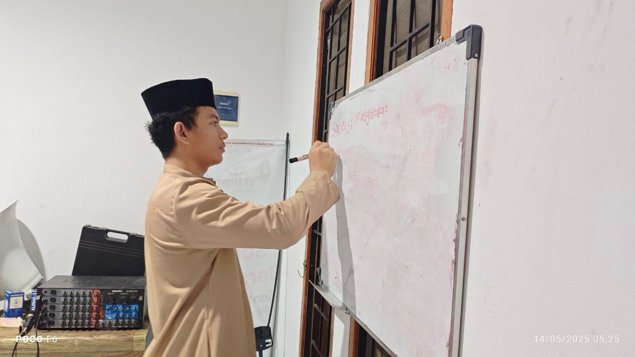 A person writing on a whiteboard AI-generated content may be incorrect.