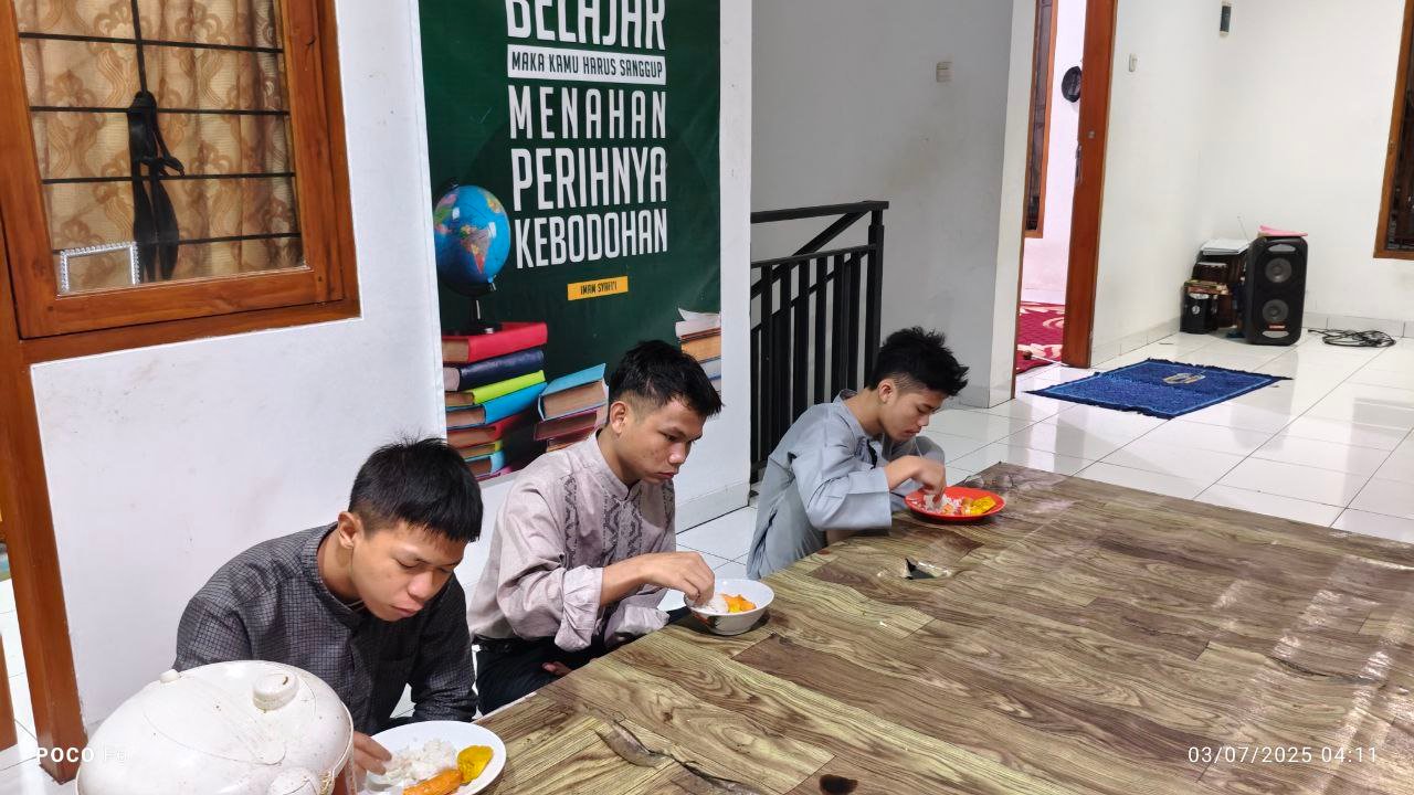 A group of boys eating at a table AI-generated content may be incorrect.