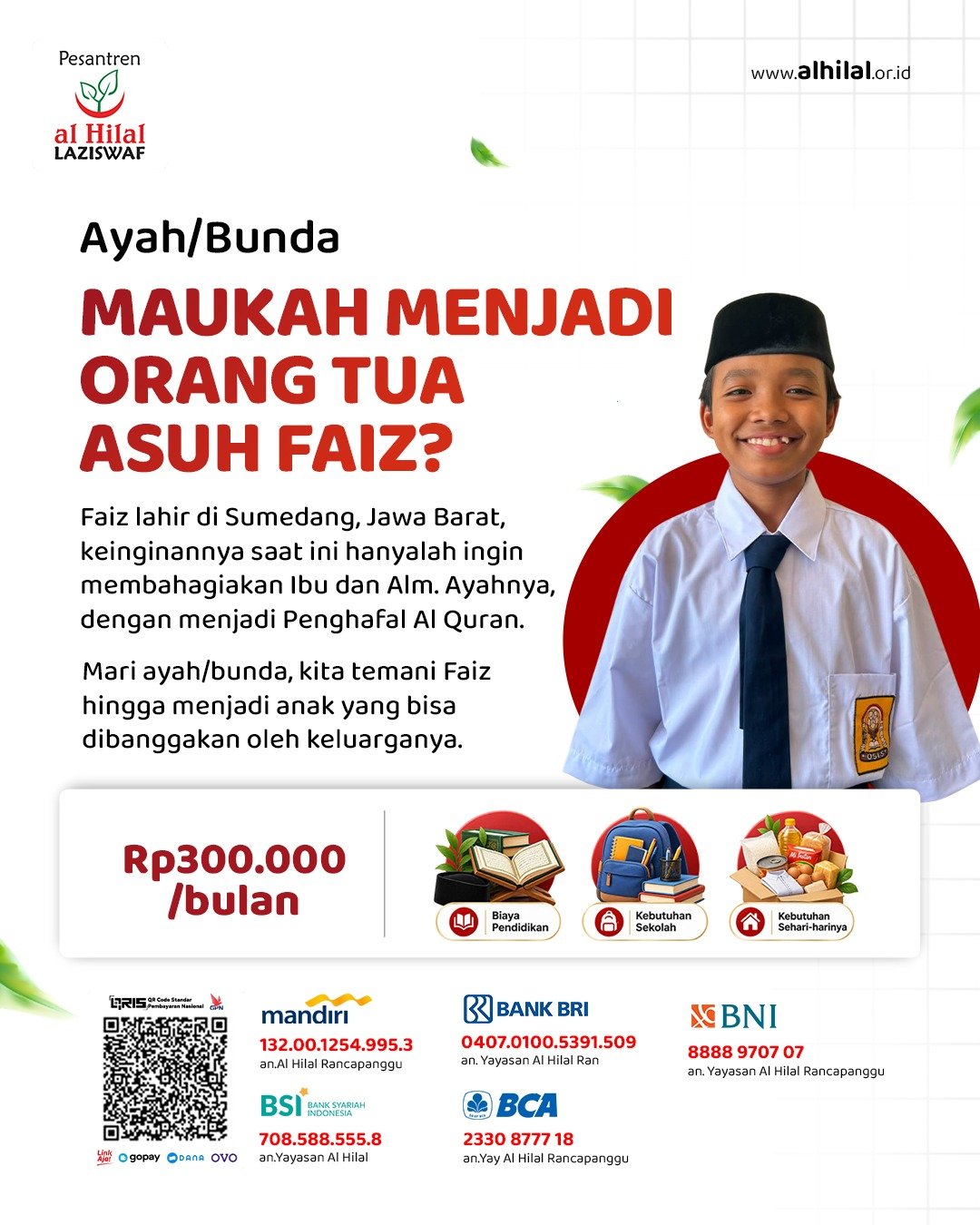 Pesantren al Hilal - Yatim, Tahfidz, Gratis